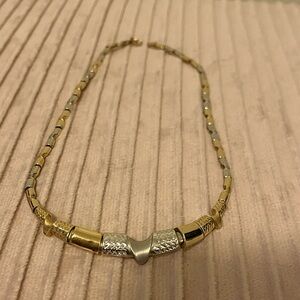 14 karat solid white and yellow gold
Tone Necklace